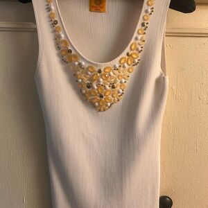 Ruby Rd. White Ribbed Top